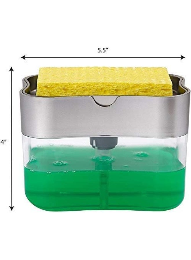 موزع صابون سائل مع حامل إسفنجة لسائل غسيل الأطباق - Image 3